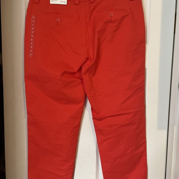 Gap Pants Size 14 Vintage Rolled Crop Red Orange Khaki Stretch - Picture 2 of 6
